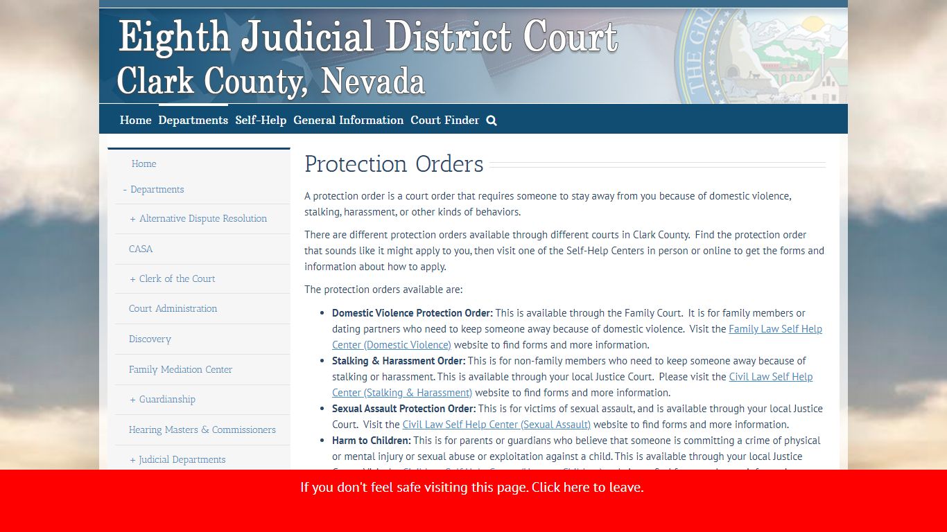 Protection Orders – Eighth Judicial District Court